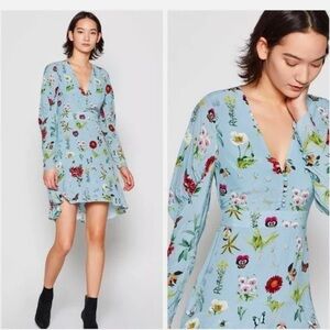Joie Viscose floral dress, Joie Tamarice in Robin’s Egg Blue